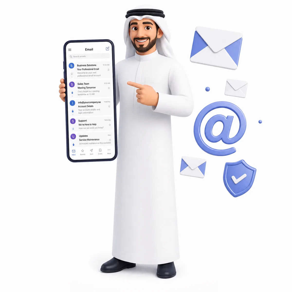 خدمة البريد الإلكتروني السعودي للأعمال — بريد احترافي باسم نطاق شركتك من فورجوالي