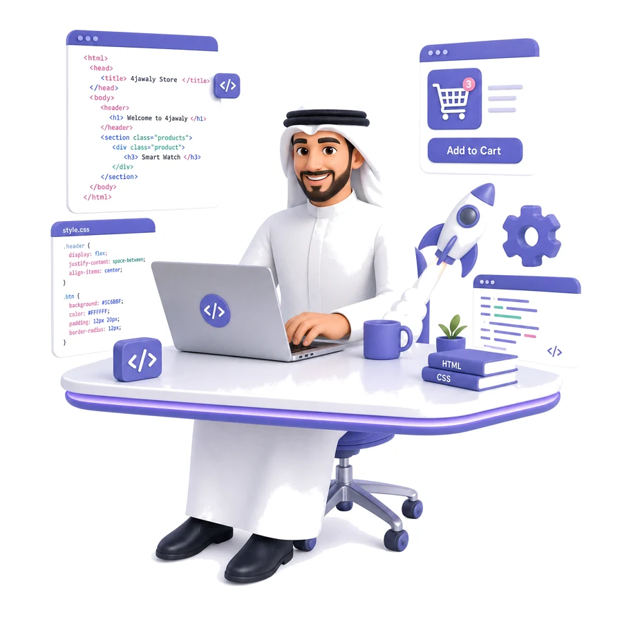 برمجة وتطوير المواقع والمتاجر الإلكترونية من فورجوالي — حلول برمجية متكاملة